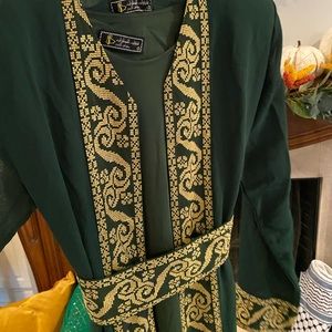 Hunter green Palestinian abaya